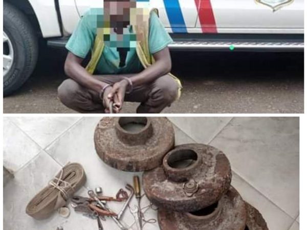 Suspected vandal arrested while removing metal drain ducts on Third Mainland Bridge