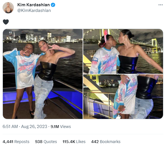 Kim Kardashian steals the show on X with beautiful photos with North