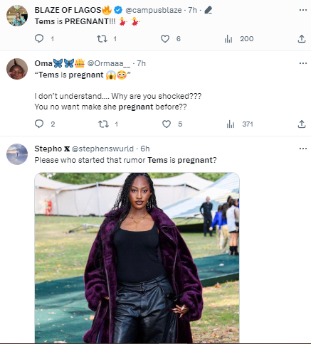 Singer Tems trends on Twitter as new video leads to speculations that she is pregnant (video)