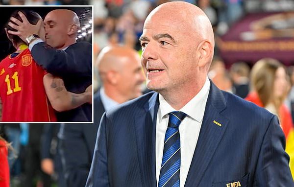 FIFA president, Gianni Infantino slams Luis Rubiales for kissing Jenni Hermoso insisting it ‘should never have happened’