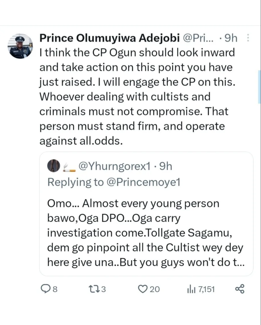 "In Sagamu, almost everyone young is a cultist" Police Force PRO Prince Olumuyiwa Adejobi says