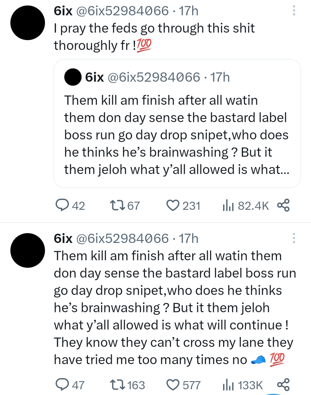 Old tweets emerge of former Marlian member, 6ix, alleging Naira Marley, Sam Larry and others attempted to drug and kill him