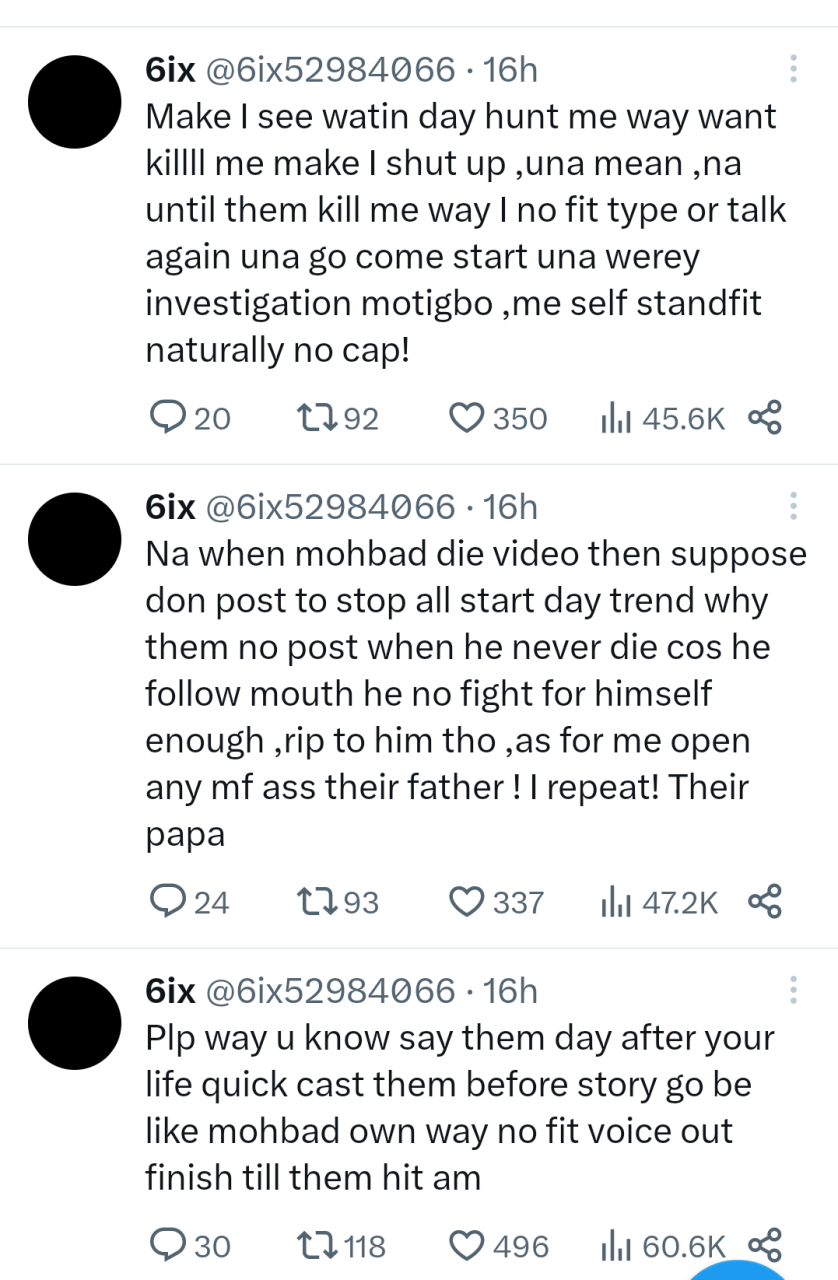 Old tweets emerge of former Marlian member, 6ix, alleging Naira Marley, Sam Larry and others attempted to drug and kill him
