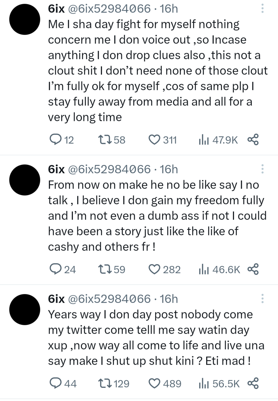 Old tweets emerge of former Marlian member, 6ix, alleging Naira Marley, Sam Larry and others attempted to drug and kill him