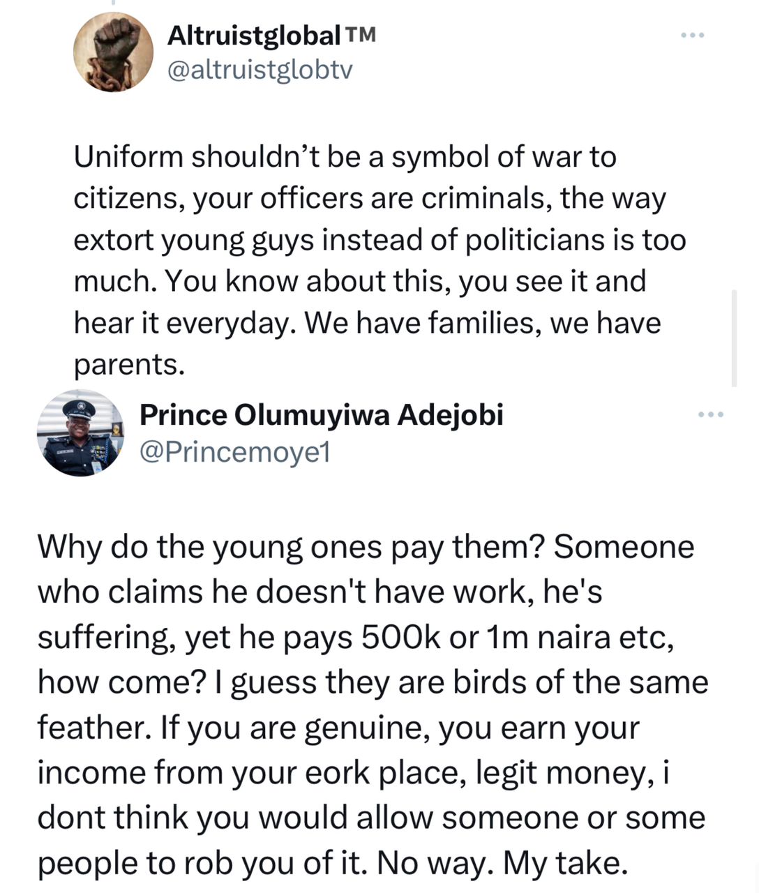 Police spokesperson, ACP Olumuyiwa Adejobi, faults young people who allow themselves to be extorted by police officers