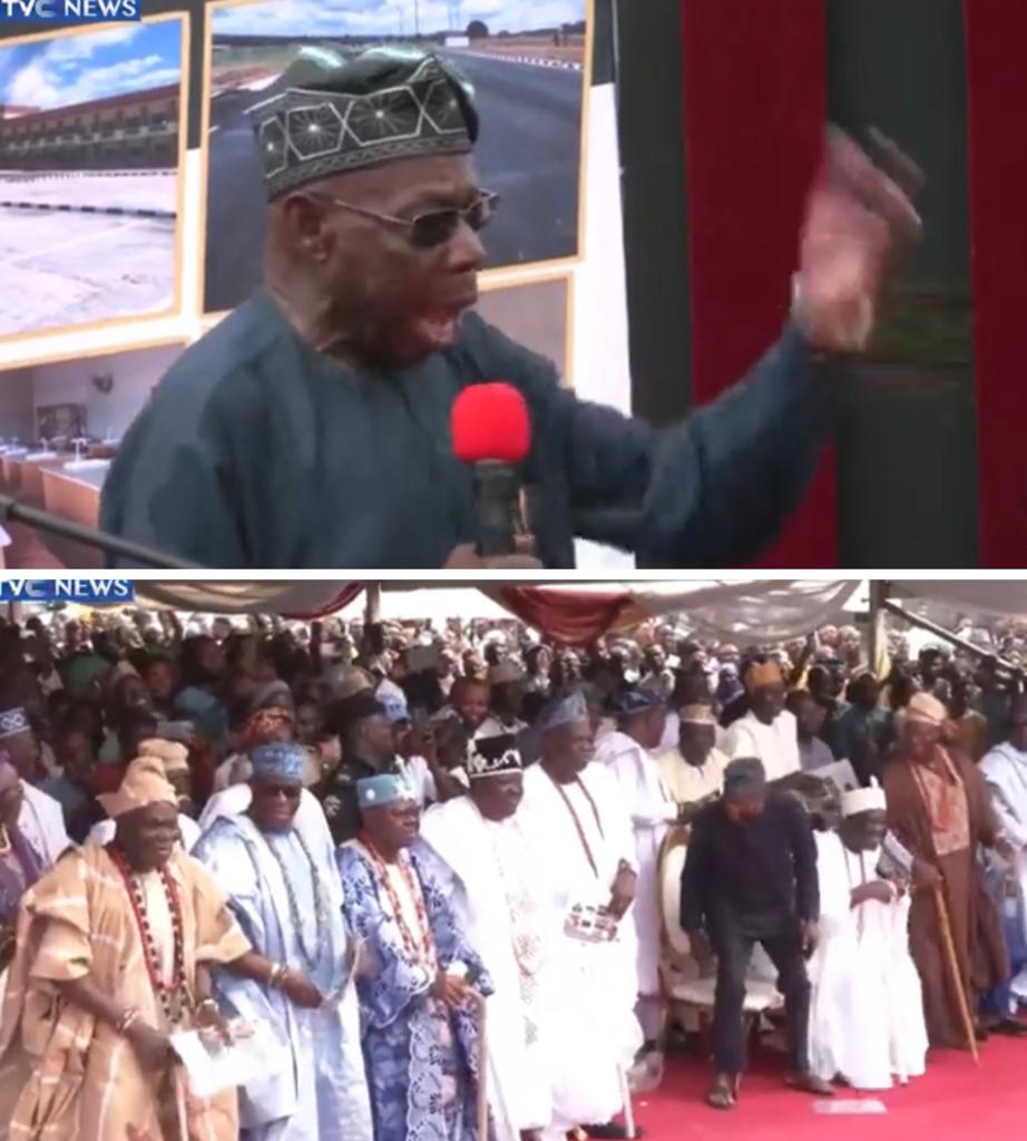 Trending video showing moment former President Obasanjo ordered Oyo monarchs to stand up to honour him at a recent event