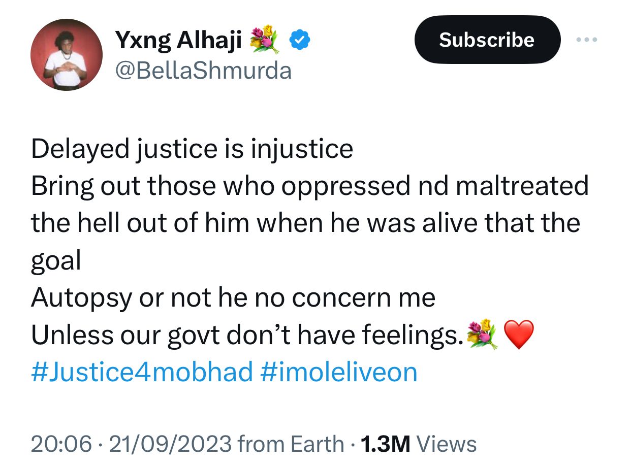Mohbad: Autopsy or not, bring out those who oppressed and maltreated the hell out of him when he was alive - Bella Shmurda
