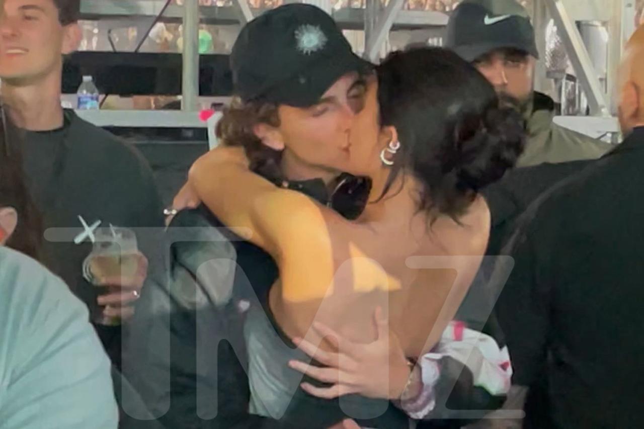 Kylie Jenner and Timothee Chalamet finally go public with their romance as they share a kiss at Beyonce