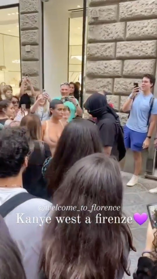 Kanye West and Bianca Censori cause a frenzy in Florence as rapper directs his wife to pose in front of excited locals (photos)