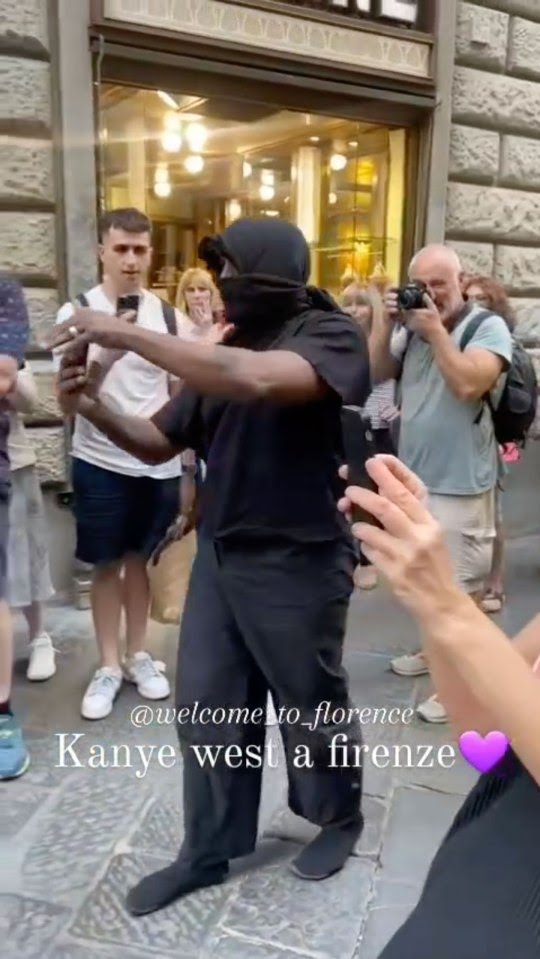 Kanye West and Bianca Censori cause a frenzy in Florence as rapper directs his wife to pose in front of excited locals (photos)