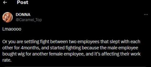 Drama As Lady Finds Out Male Colleague She’s Sleeping With Bought Gift For Another Co-worker
