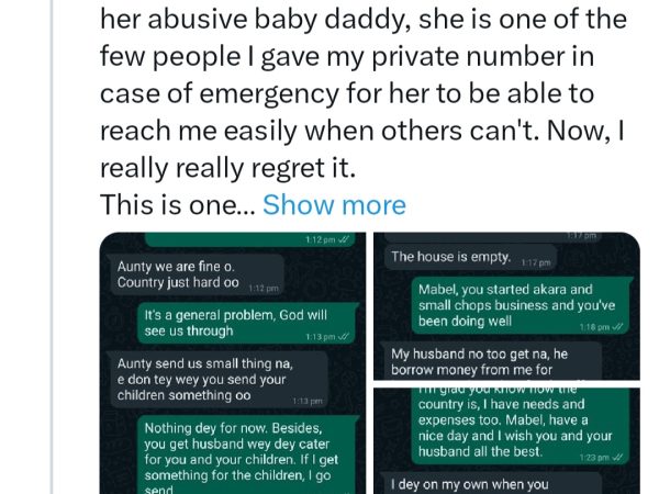 Woman shares message she received from domestic violence victim after she helped her financially