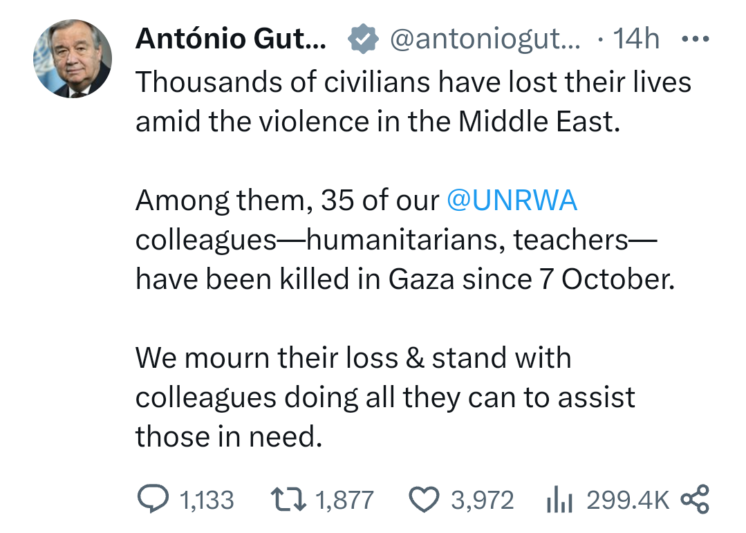 Israel-Hamas war: 35 United Nations staff killed in Gaza