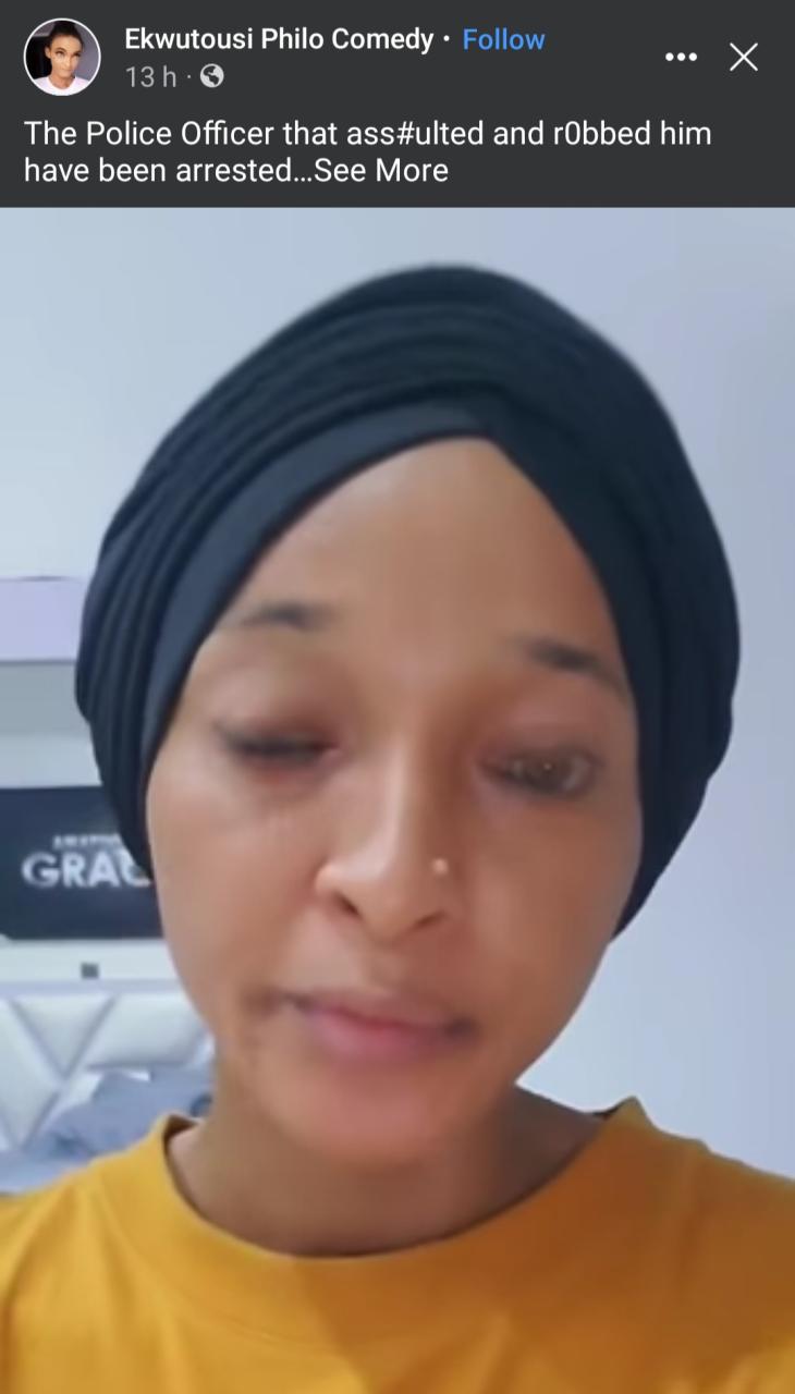 Skitmaker Ekwutosi films police officer who assaulted and allegedly "robbed" her in Lagos (video)