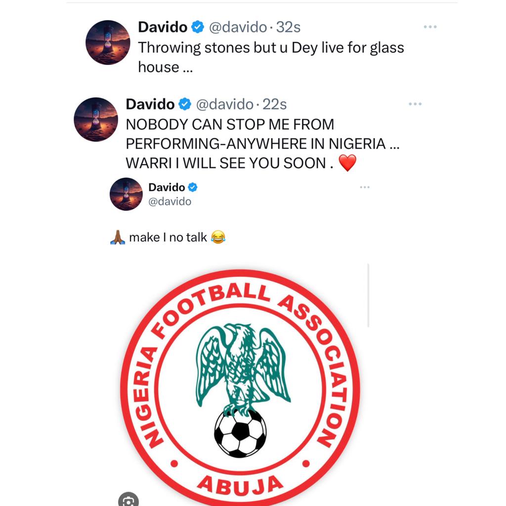 Warri show: I informed the organizers months ago that I will not make it but they continued to promote the show using my name - Davido says as he continues to slam Amaju Pinnick.