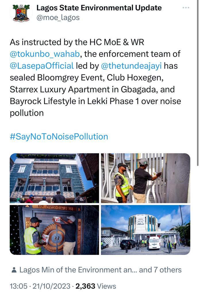 Lagos state govt seal up Mosque and Church over noise pollution