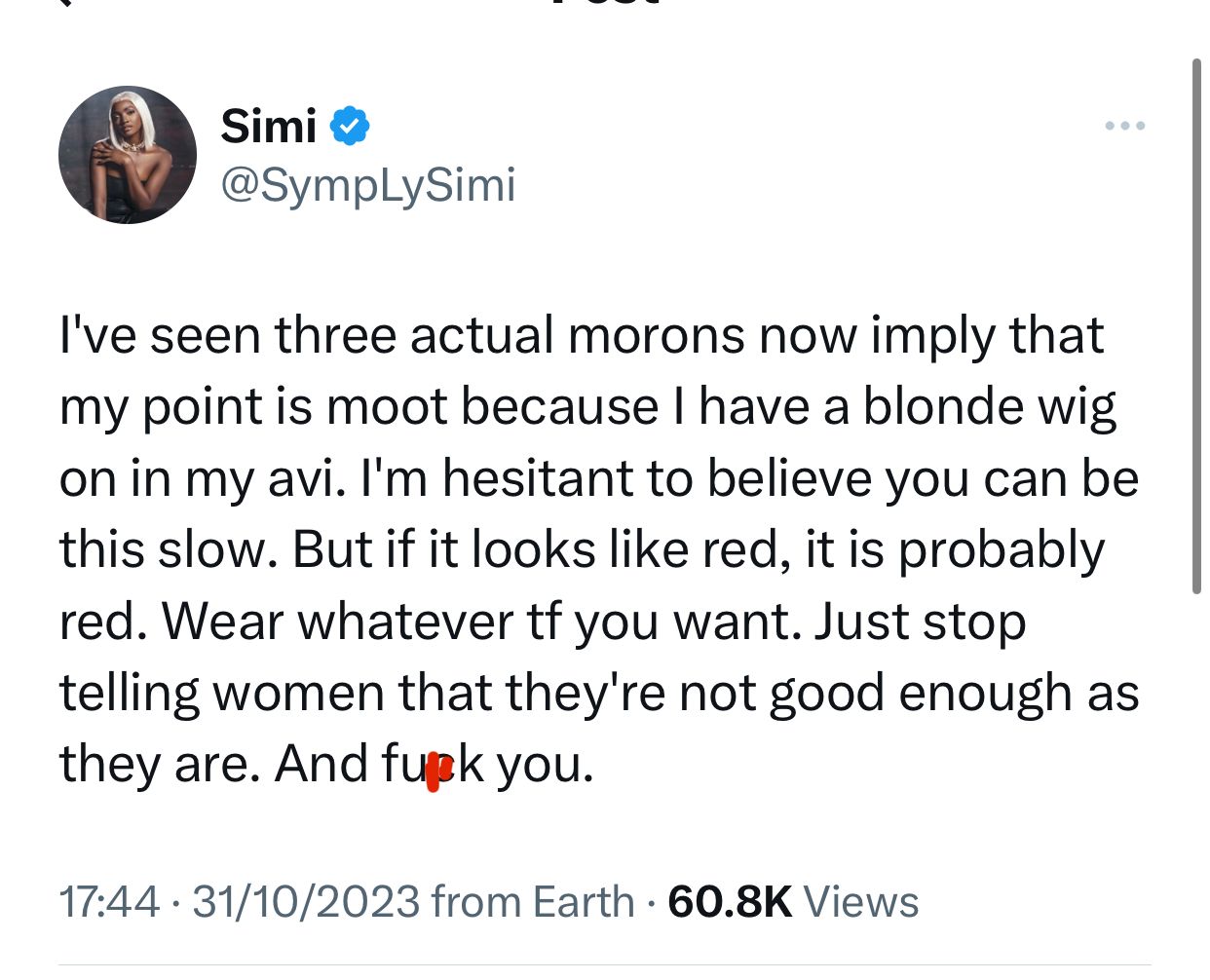 Singer Simi tackles clergywoman who asked single ladies to buy wigs and 