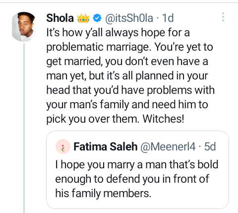 I can never choose any woman above my family - Nigerian guy says after lady wrote "I hope you marry a man bold enough to defend you in front of his family members?