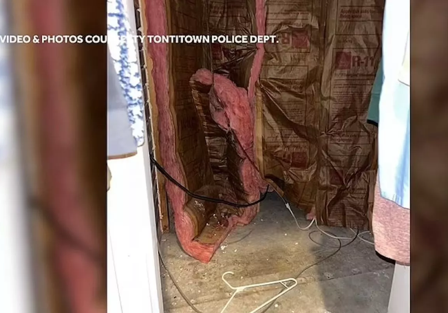 Police force open secret door in man