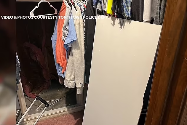 Police force open secret door in man