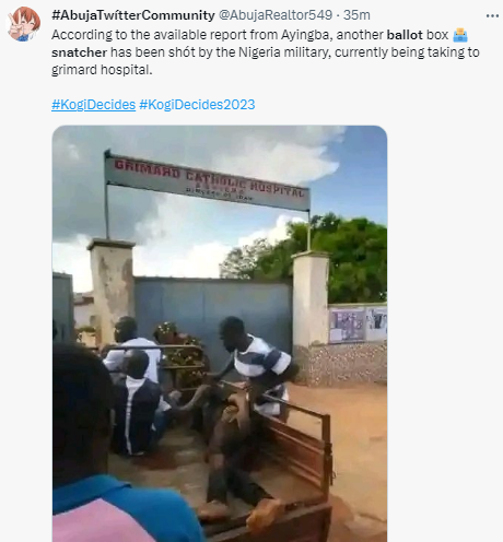Alleged ballot snatcher shot dead in Anyigba, Kogi State (video)