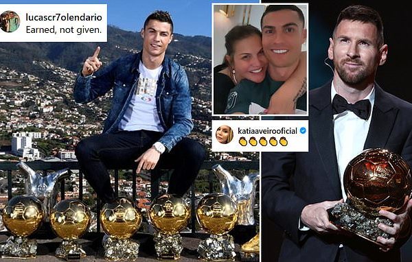 Cristiano Ronaldo’s sister takes swipe at long-time rival Lionel Messi after the Argentine won his 8th Ballon d’Or