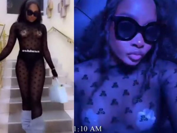 Ilebaye goes braless as she steps out in see-through outfit