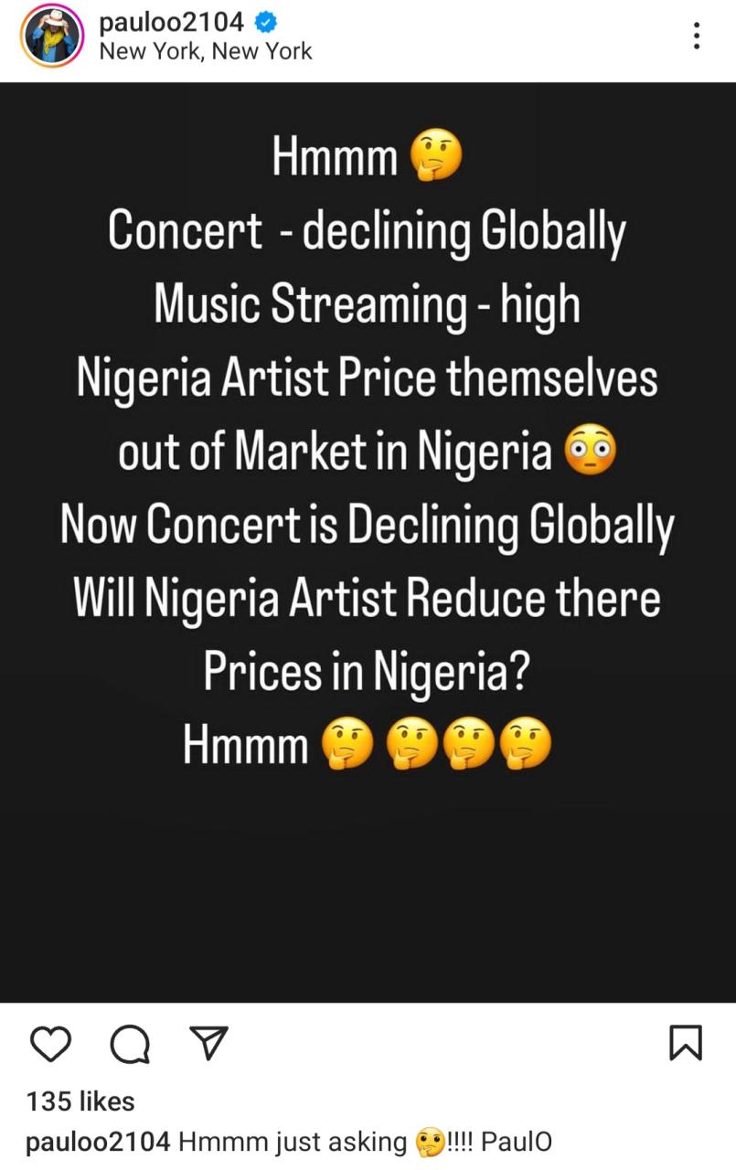 "Nigerian artists price themselves out of the market" PaulO shares observation