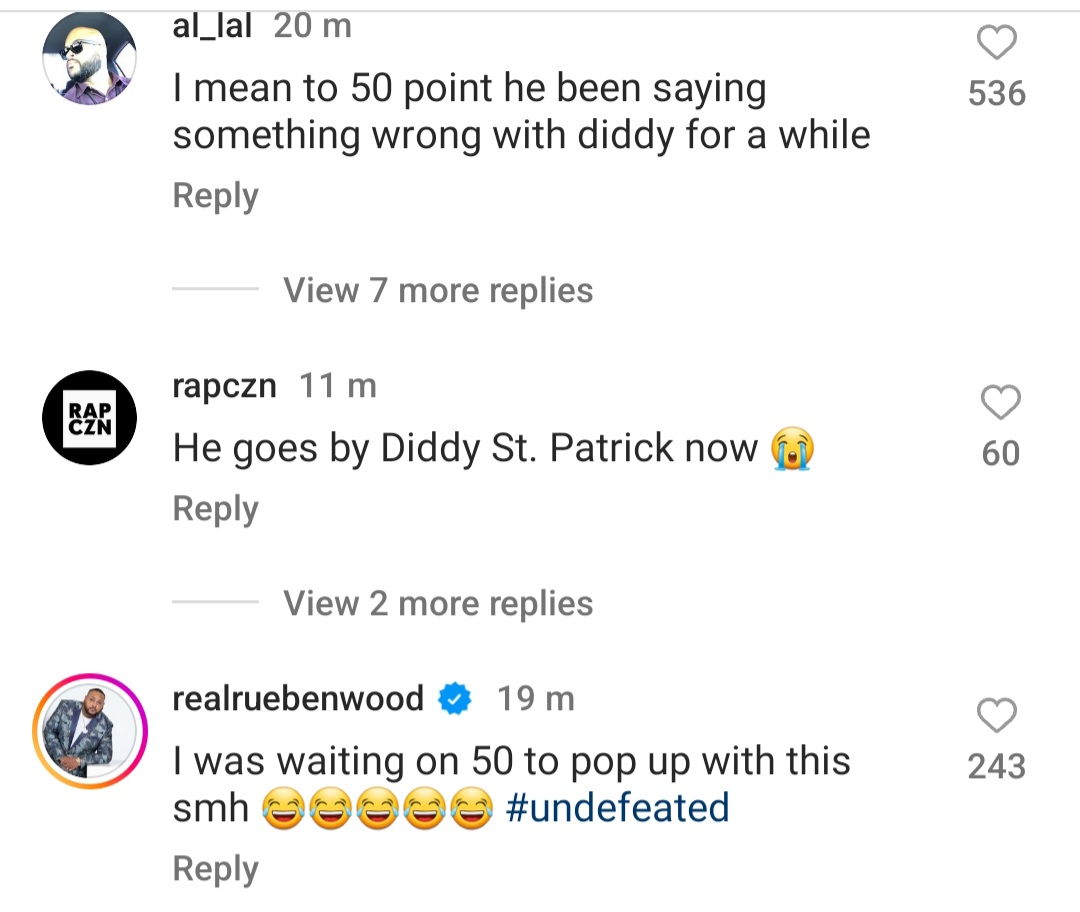 50 Cent mocks Diddy after he was accused of r@pe and physical abuse
