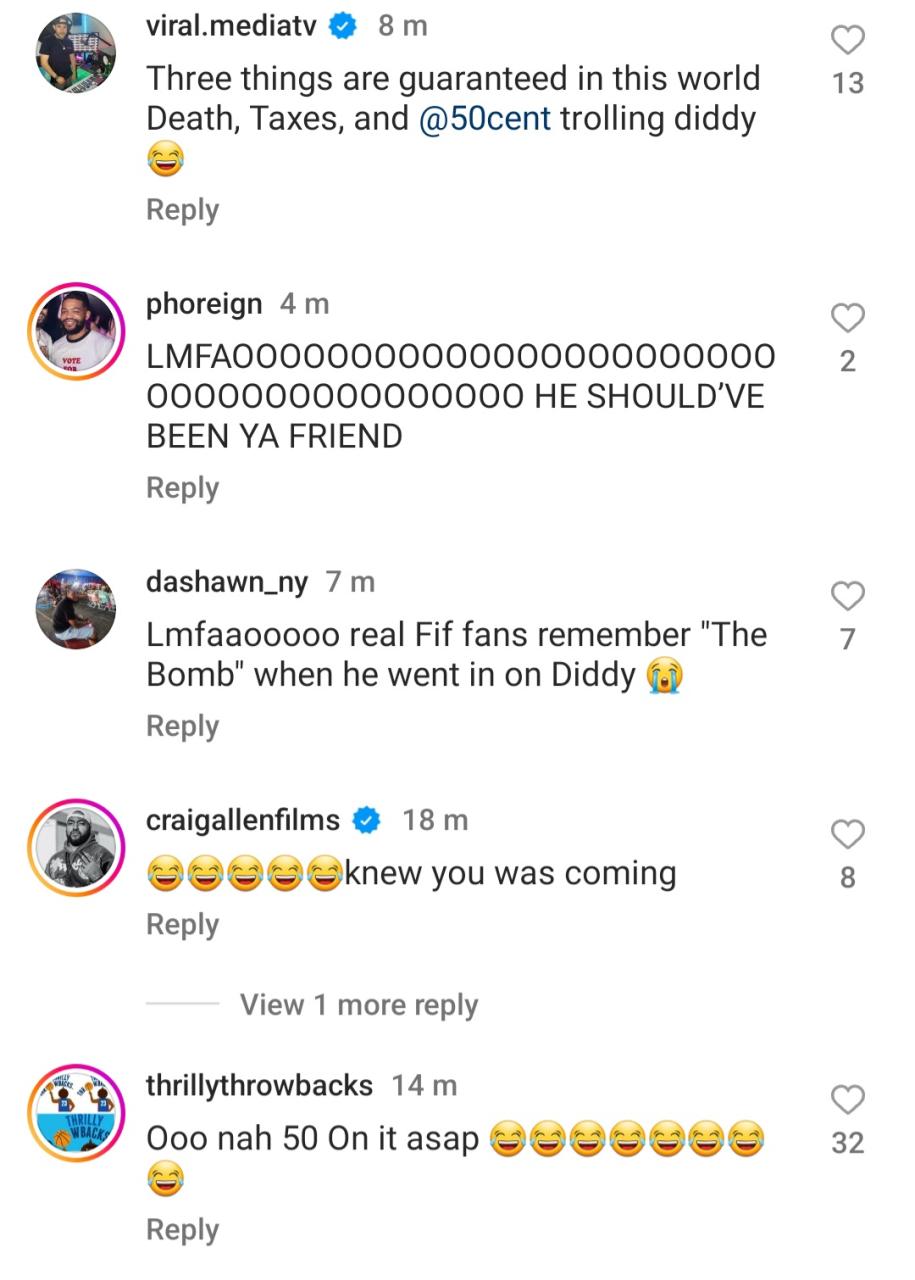50 Cent mocks Diddy after he was accused of r@pe and physical abuse