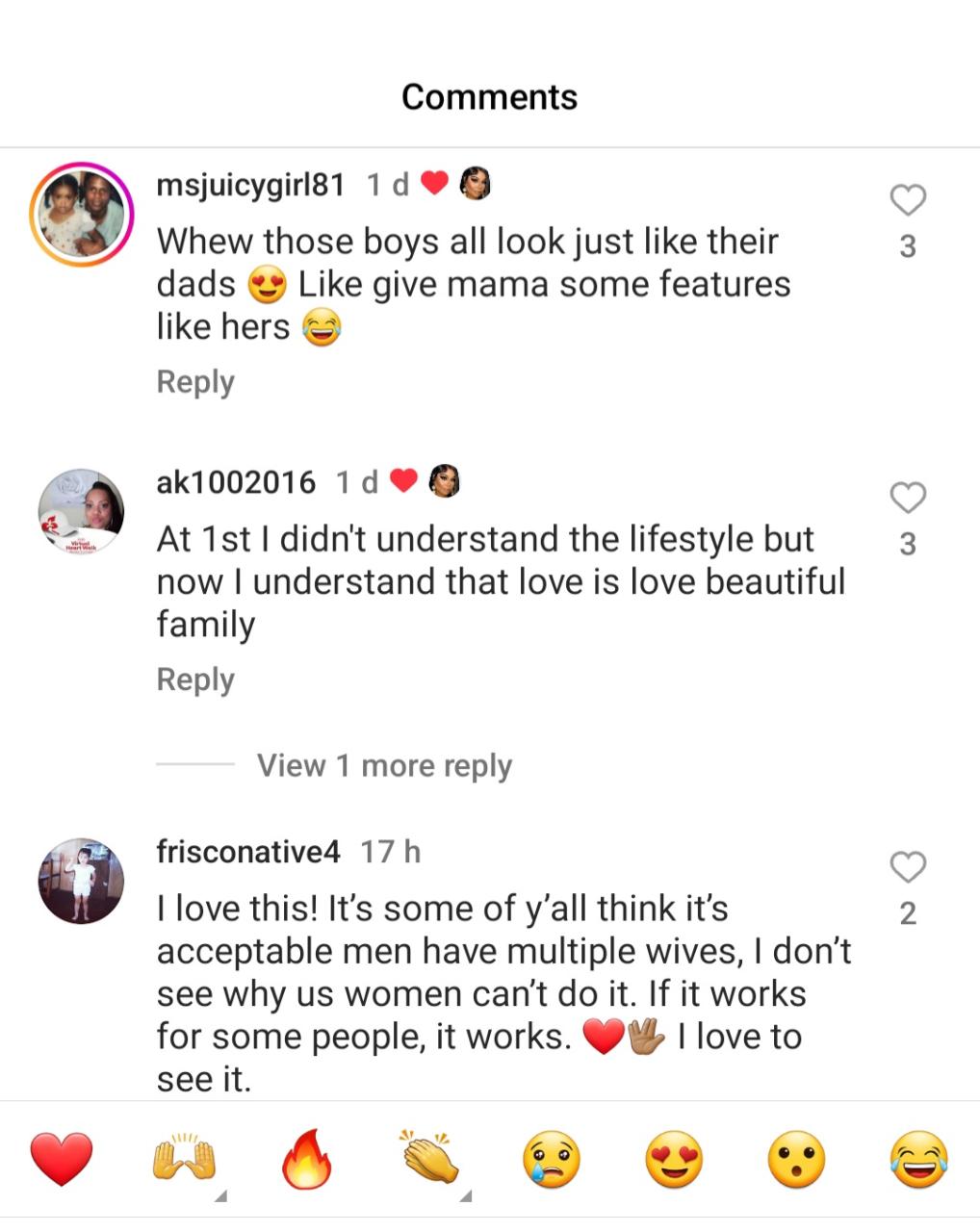 Woman in polyandrous relationship shows off her two husbands and their kids