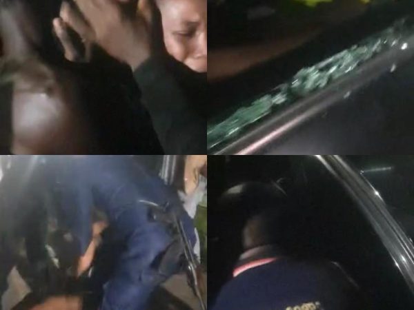 Lady allegedly destroys Uber driver’s car because of his faulty air conditioner, attacks security agents who came in to intervene