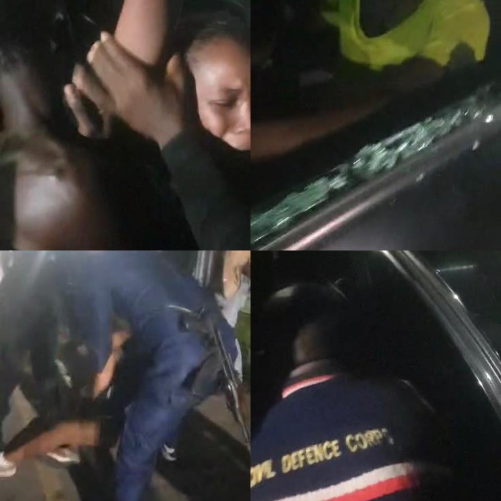 Lady allegedly destroys Uber driver’s car because of his faulty air conditioner, attacks security agents who came in to intervene