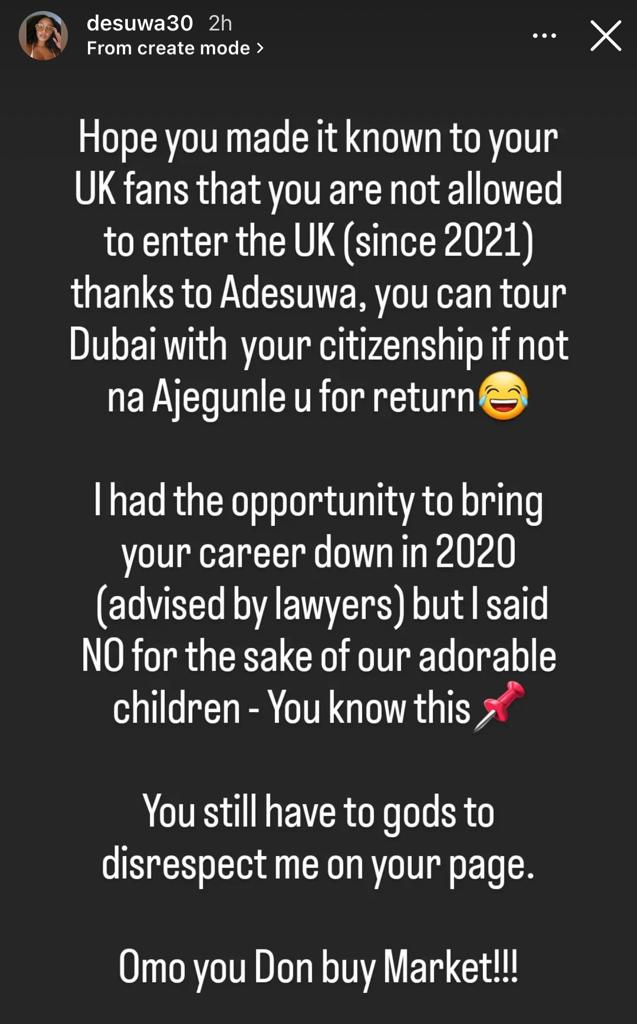 Hope you made it known to your UK fans that you are not allowed to enter the UK since 2021, thanks to Adesuwa - Footballer Jude Ighalo