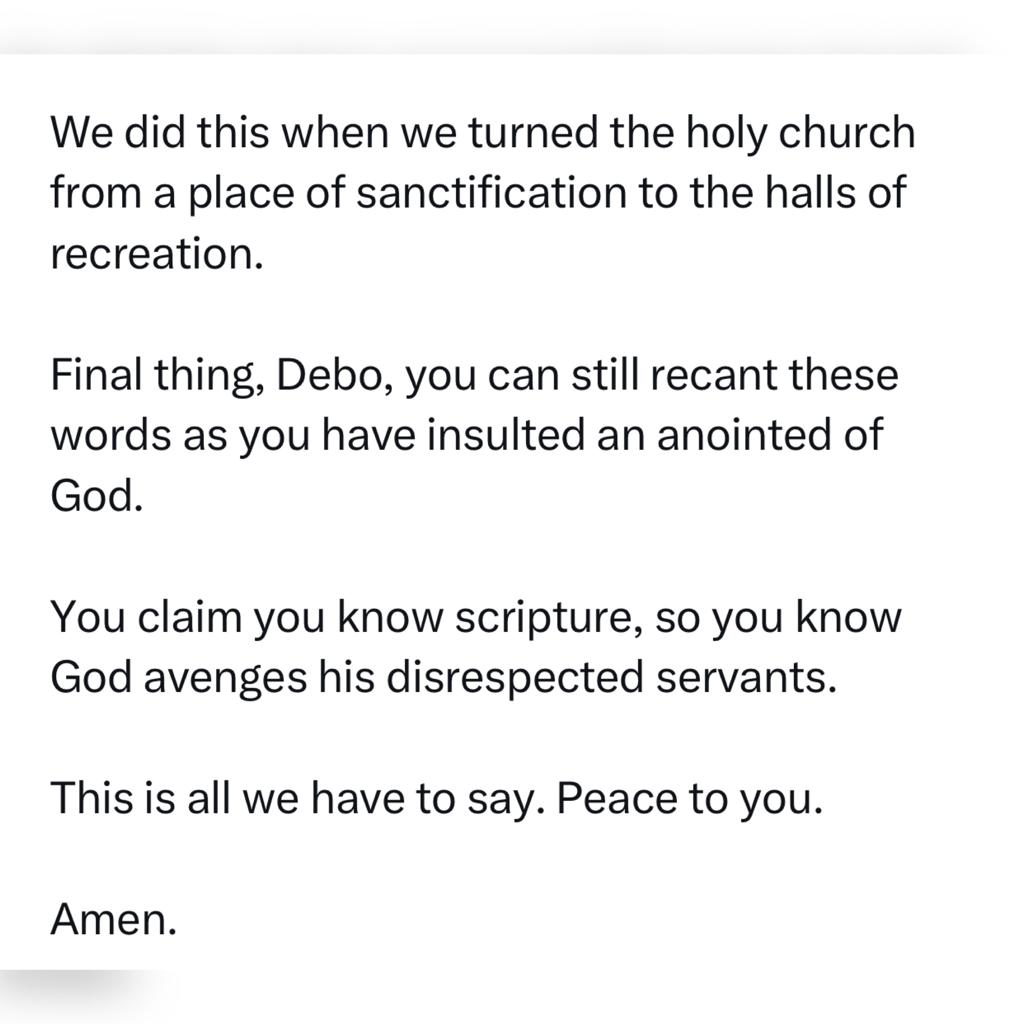 I sincerely apologize but e nor go better for all of una- Mr Macaroni slams Christian Twitter users offended by his post calling out a clergyman