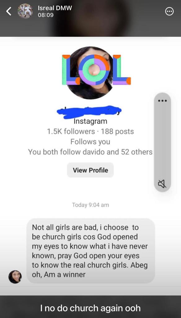 Isreal DMW shares Dms he has received from women asking him to come and marry them following his marital crisis