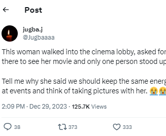 X user shares encounter with an unnamed female filmmaker