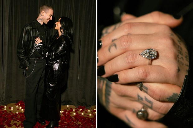 Singer Demi Lovato flaunts her massive diamond ring as she gets engaged to her back-up singer Lutes