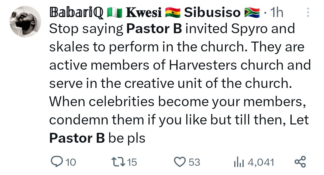 Pastor Bolaji of Harvesters Church (HICC) receives heat for allowing Spyro to perform at Church