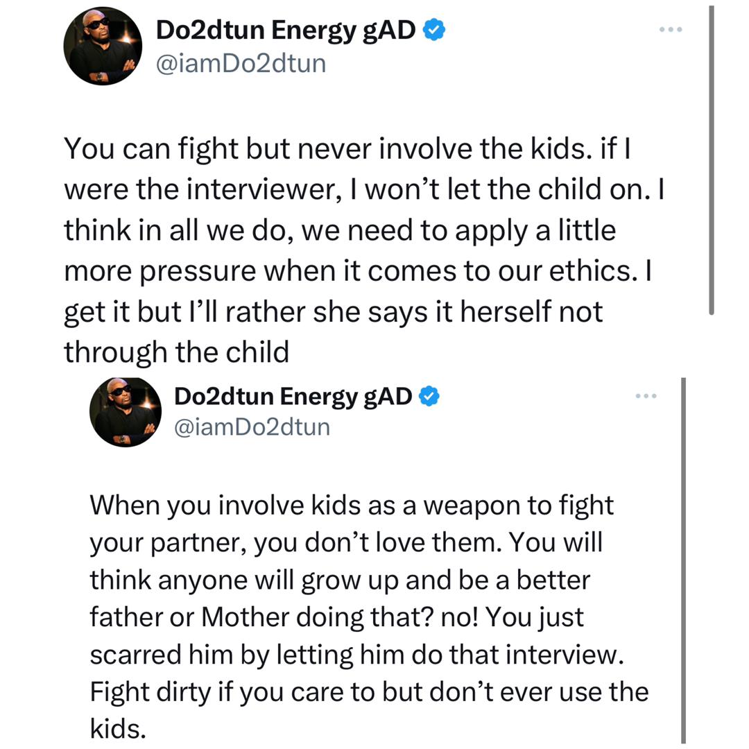 "When you involve kids as a weapon to fight your partner, you don