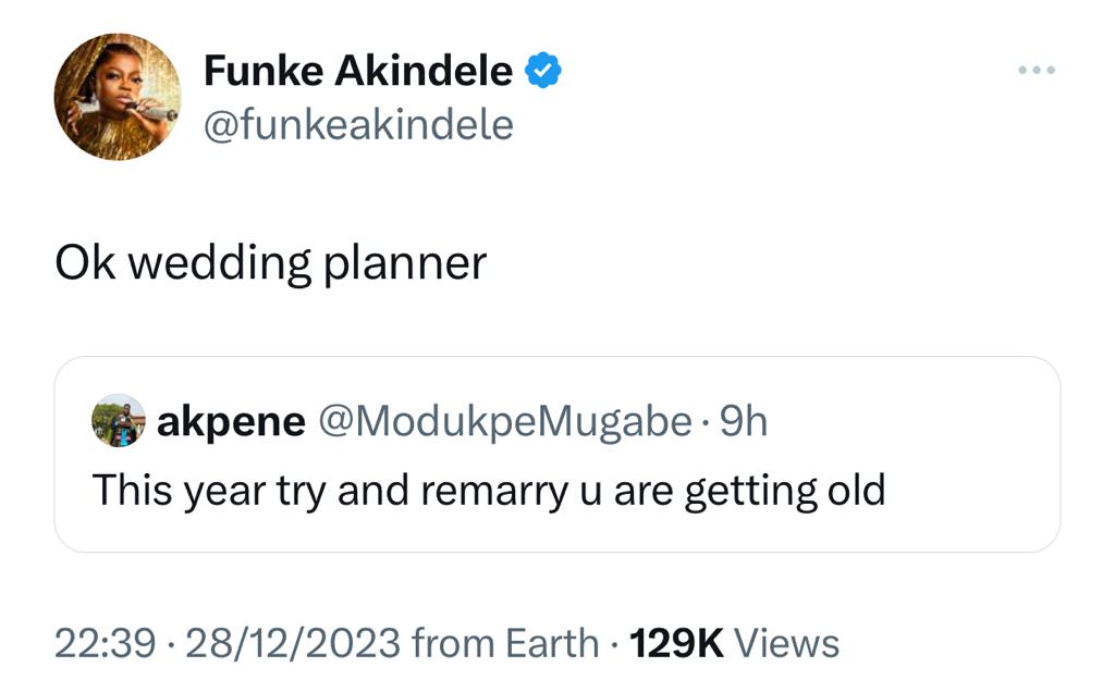 Actress Funke Akindele replies X user who told her she is getting old and needs to remarry