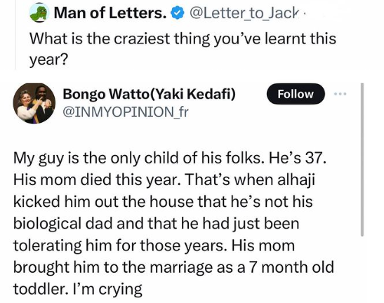 X- stories: Man left in shock after finding out he wasn’t the biological child of a man he had always called father shortly after his mum died