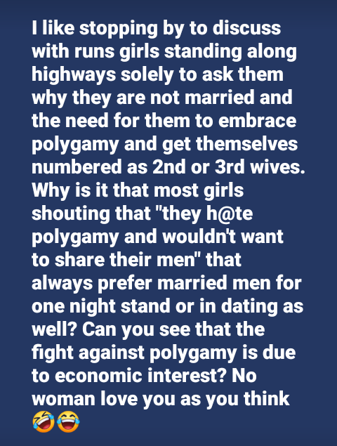 "Only people with bat brains believe in monogamy" - Nigerian man says as he shares video of 