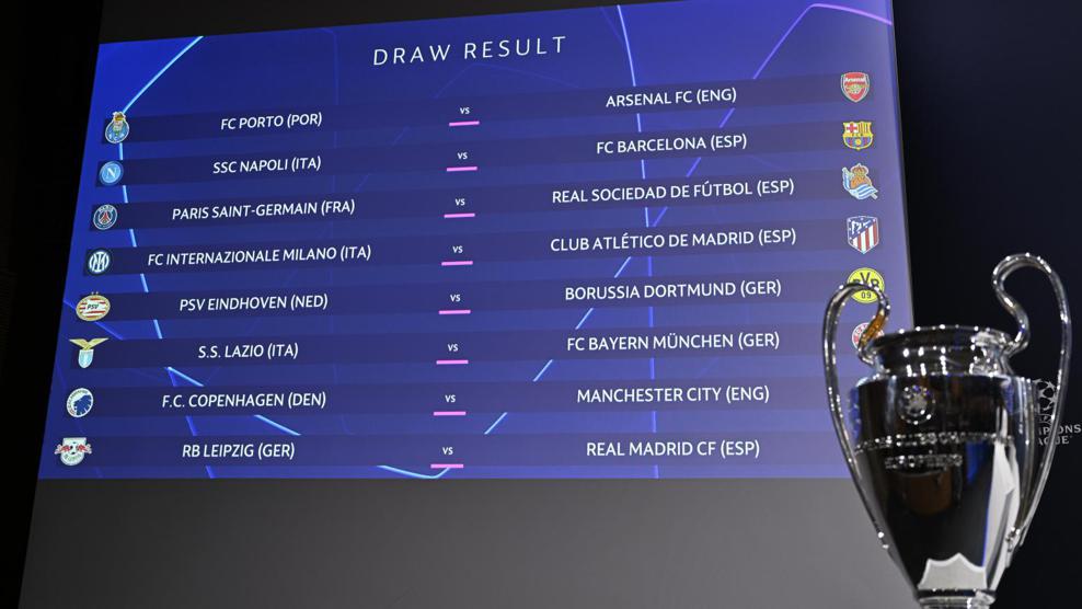 UEFA Champions League last-16 draw revealed: Victor Osihmen’s Napoli to face Barcelona, Leipzig to face Real Madrid