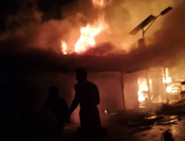 120 homeless as fire guts 44 rooms in Kwara state