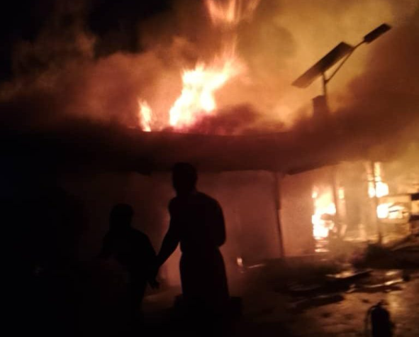 120 homeless as fire guts 44 rooms in Kwara state