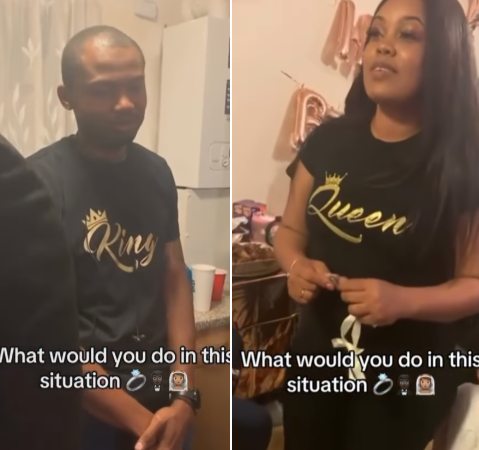 Single mother proposes to her man with the help of her children.