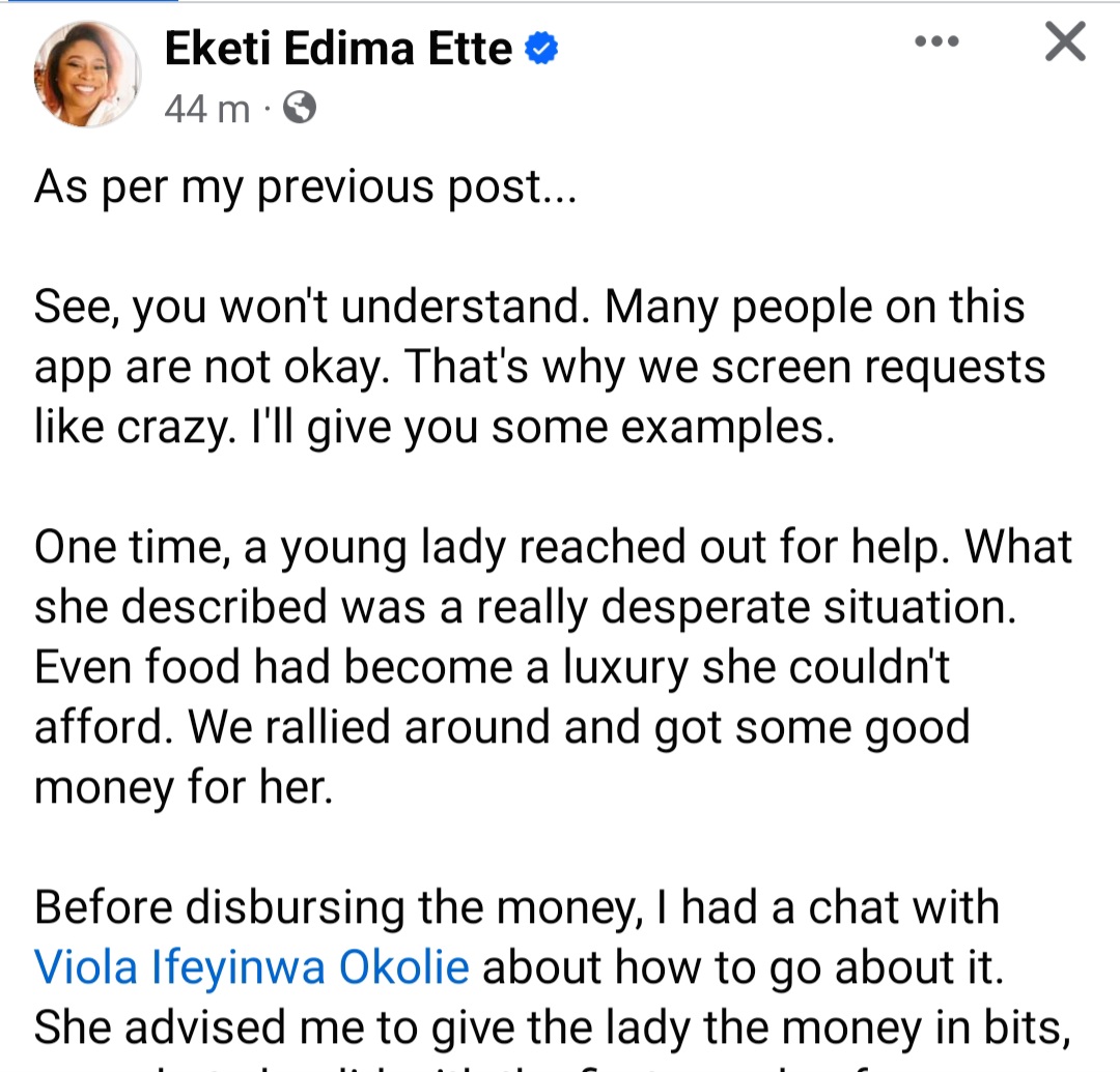 Writer details incidents that caused her to be careful when helping the needy