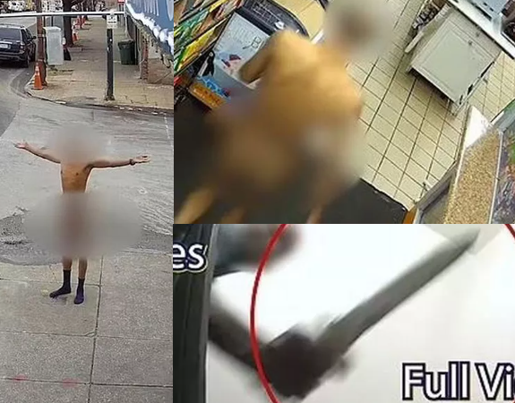 Police shoot n@ked man who flung poo at them and chased them with a machete