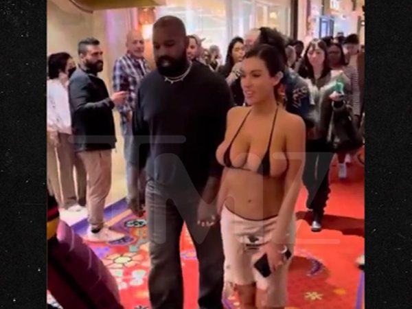 Kanye’s wife Bianca’s b00bs on display in bikini for Vegas birthday trip